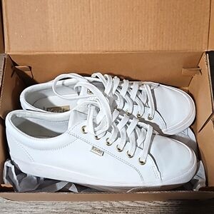 Womens Keds Genuine White Leather Tennis Sneakers size 6.5